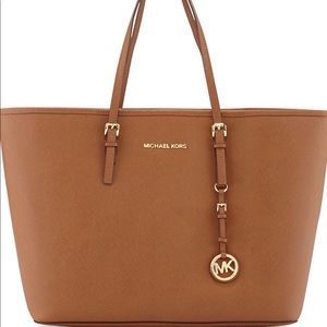 Michael Kors Large Jet Set Saffiano Tote Brown